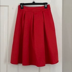 Red midi skirt